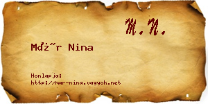 Már Nina névjegykártya